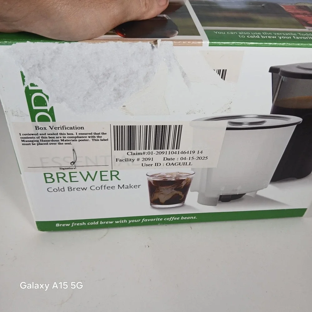 Toddy Essential Brewer Cold Brew Coffee Maker Open Box